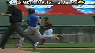 Akron's Hankins triples in two