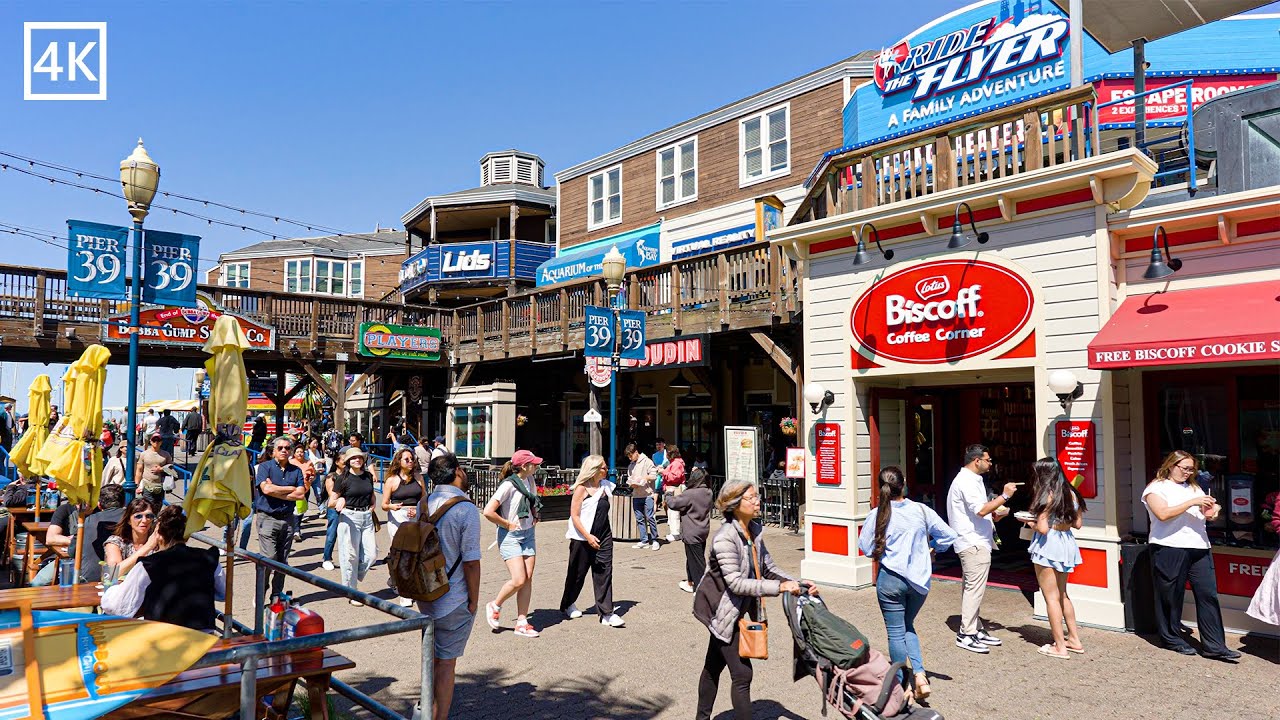 PIER 39 San Francisco | A Beautiful Sunny day at Fisherman's wharf in California 4K 60FPS