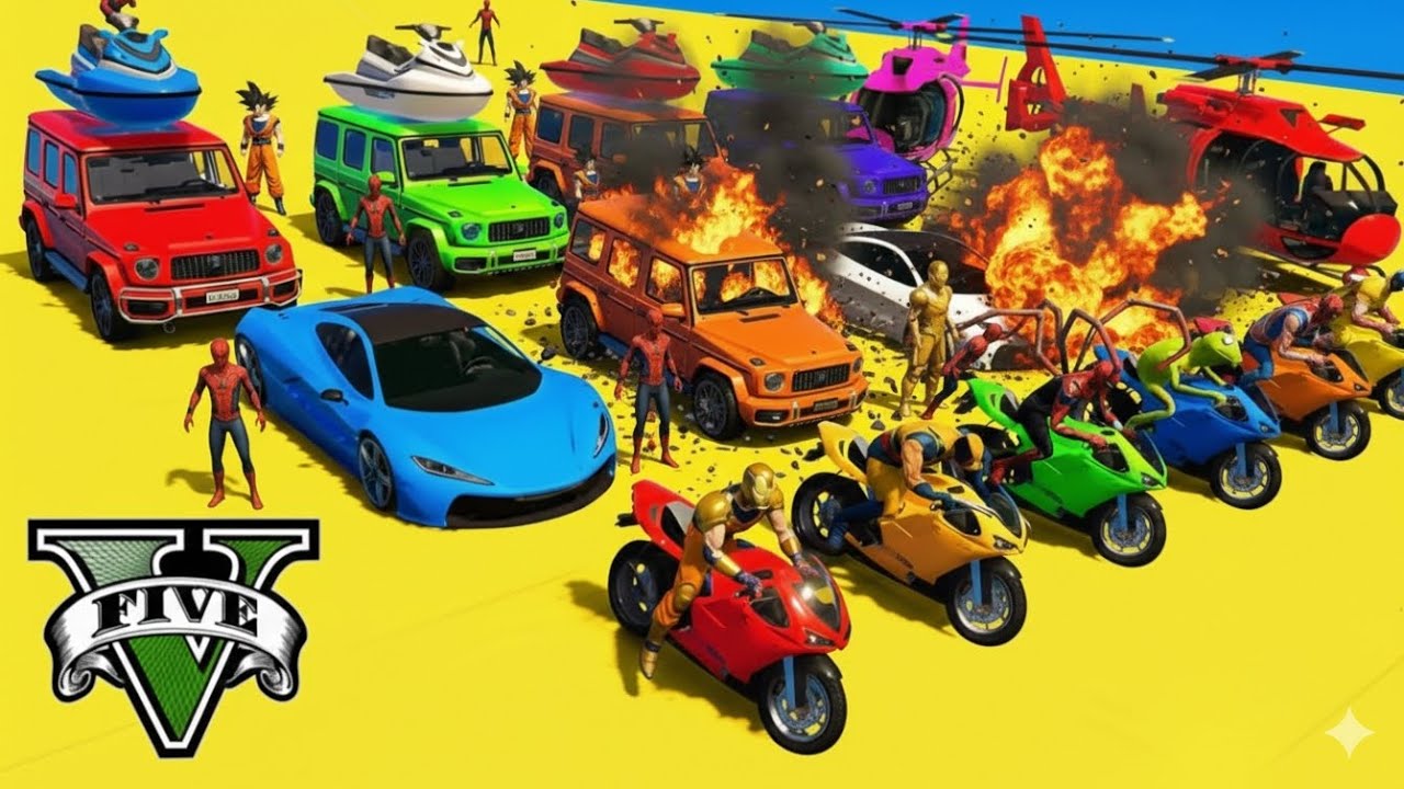 Respawn Challenge! Superheroes Face the Deadly Shark Ocean in GTA 5