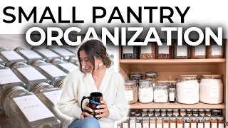 HOME ORGANIZATION // SMALL PANTRY ORGANIZATION (MINIMAL & FUNCTIONAL)