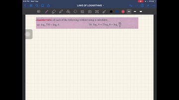 PART 2 : LAWS OF LOGARITHMS (CHANGING BASE) and EXAMPLES