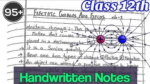 | Physics Chapter-1 Electric Charges & Fields| Class-12 Best Handwritten Notes(PDF)| Edustudy point|