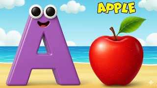 A for Apple B for Ball Phonics Song with Two Words ABC Alphabet Songs with Sounds for Kids Learning