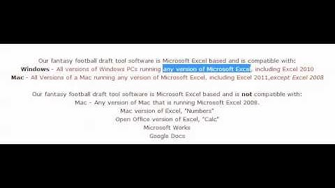 Software Compatibility - FantasyDraftTools.com