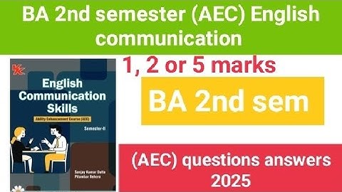 BA 2nd sem AEC | AEC English communication | BA 2nd sem AEC English communication| #answer #video