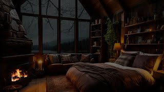 Ambient Rainfall and Crackling Fire for Deep Sleep - Fall Asleep Faster with Deep Rain Sounds