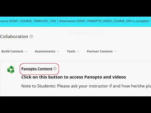 How to configure Panopto to your Blackboard course