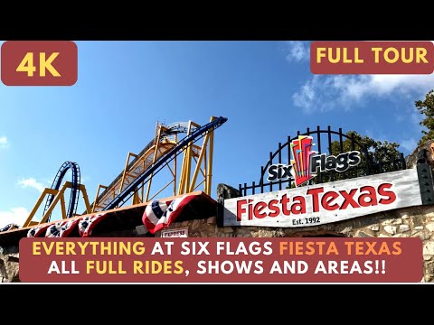 [4K] Everything at Six Flags Fiesta Texas Full Tour All Rides, Shows and Area's