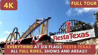 [4K] Everything at Six Flags Fiesta Texas Full Tour All Rides, Shows and Area's
