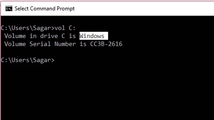 How to get drive volume label in Windows command prompt