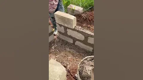 Fence wall block laying #building #ghana #accra #wall #blocks #house #landscape #security