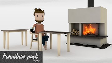 Furniture pack living room | FREE | Low poly models