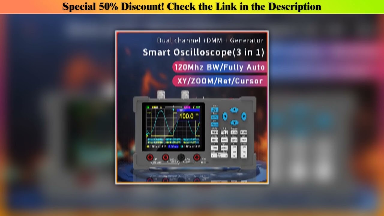 Flash Sale 3in1 Digital Oscilloscope Multimeter Signal Generator Dual Channel 120Mhz Bandwidth 250M