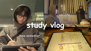 productive study vlog | new uni semester, back to school