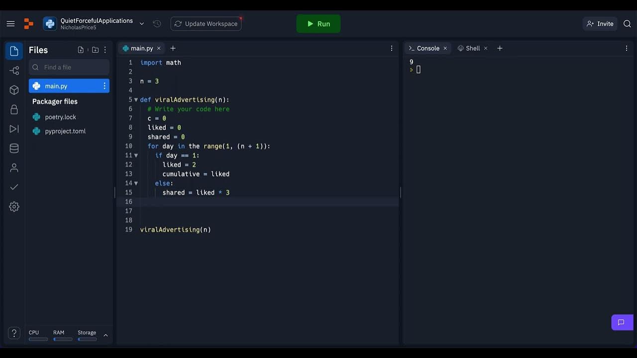 Hackerrank Viral Advertising - Python Solution - YouTube