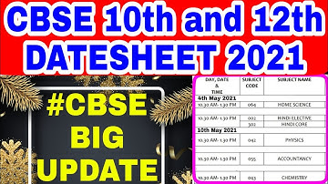 CBSE 2021 BOARD DATESHEET | 10th & 12th Big Update | New Year Special