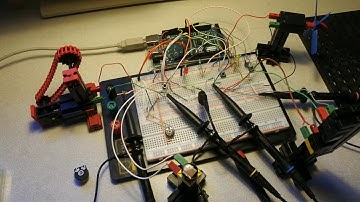 Arduino MegaADK ep. 31: Test, wiring, fischertechnik, motor, AVR C, lamp, oscilloscope,potmeter,more