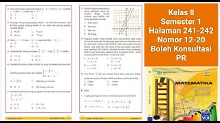 Kelas 8, Semester 1, Halaman 241 sampai 242, Nomor 12,13,14,15,16,17,18,19,20