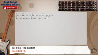 Video voorbeeld van "🎸 Let It Be - The Beatles  Guitar Backing Track with chords and lyrics"
