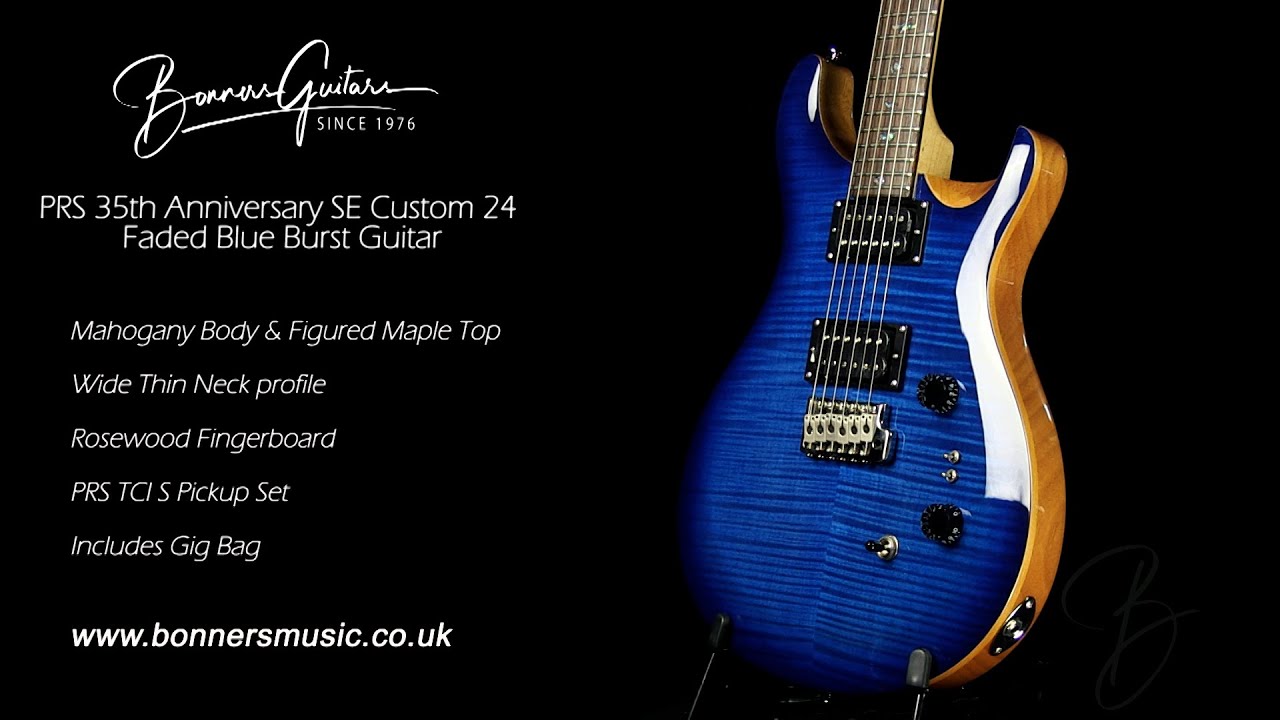 PRS 35th Anniversary SE Custom 24 Faded Blue Burst Guitar
