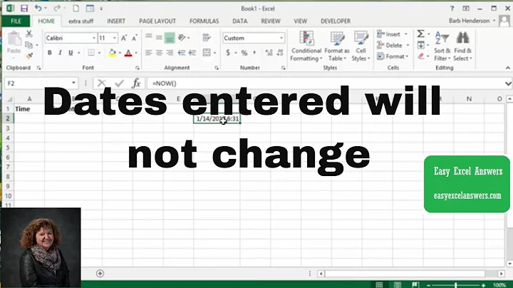 Non changing Date or Time in Excel