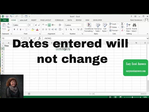 Non changing Date or Time in Excel