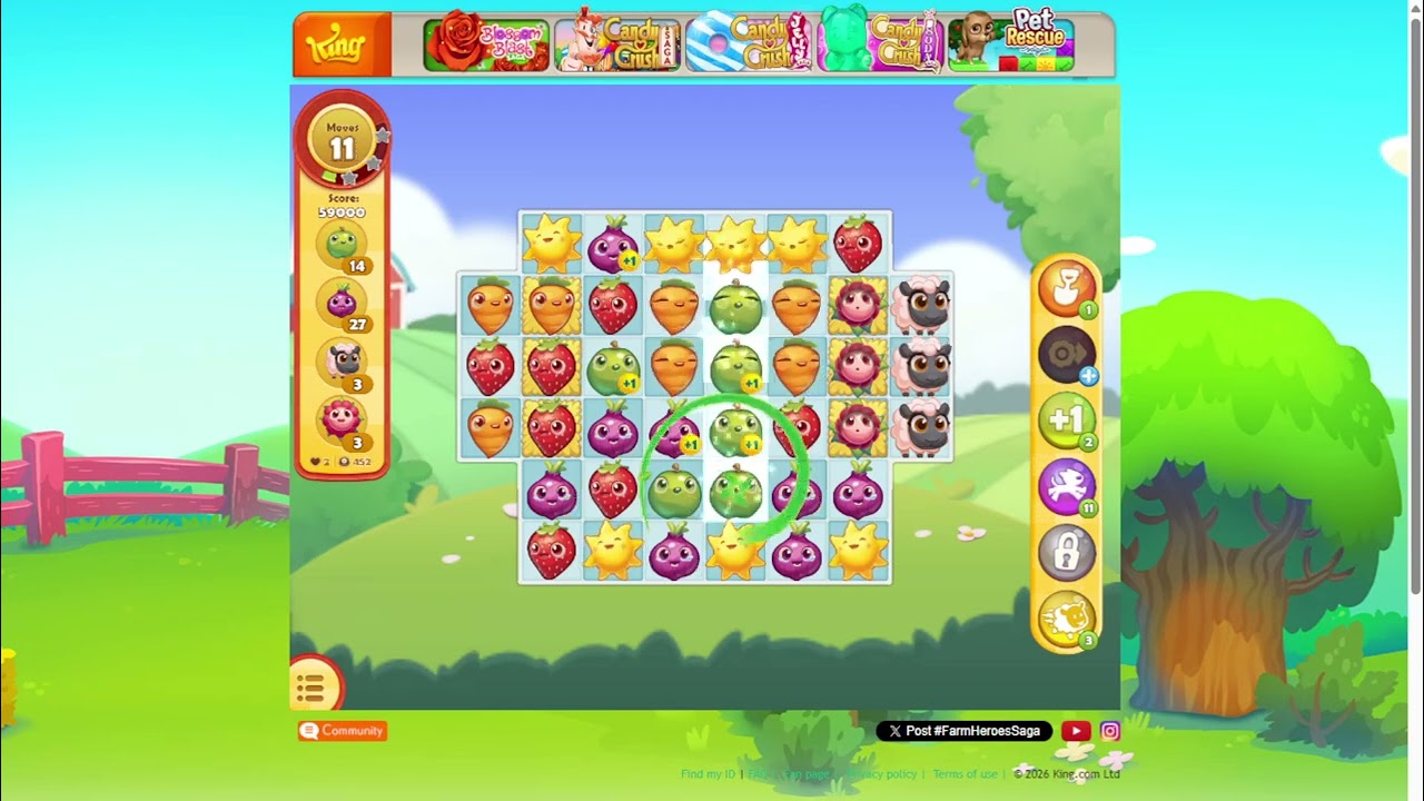 Farm Heroes Saga Gameplay 2026  Fun Puzzle Adventure & Level Strategy 