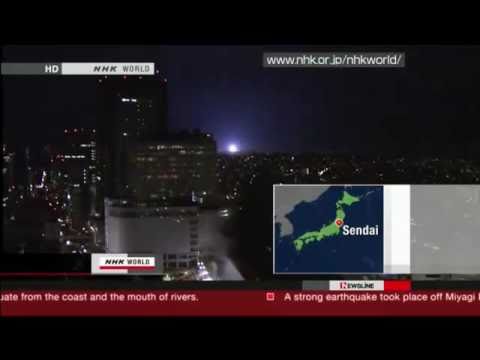 Two 7.4 Japan Earthquakes April 7 2011 with a stange blue flash Tsunami warning