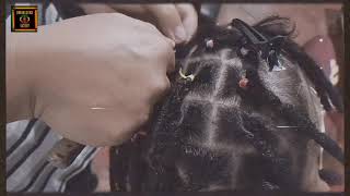 Semi-fullhead Red tip dreadlocks (The Dreadlocks Factory)