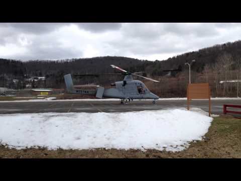 Lockheed KMAX Helicopter landing at SUNY Broome Community College