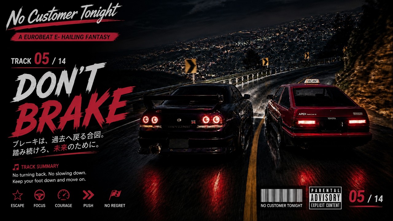 5. Don’t Brake — Dark Eurobeat Mountain Racing Song | No Customer Tonight