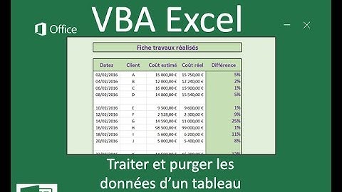 Purger et nettoyer des tableaux Excel en VBA