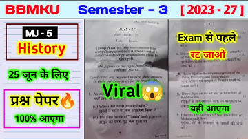 bbmku sem 3 mj 5 history question paper l hoon aakraman ke karan avn prabhav ki vivechana Karen