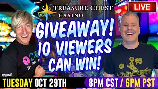 Here Comes 30K! 🚨 LIVE Slot Play and Giveaway at Treasure Chest Casino 🎰