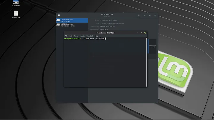 Automatically mounting a NTFS drive in Linux Mint 19.1