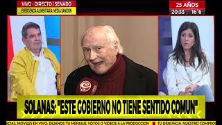 Pino Solanas en el movil de crónica tv 12 9 19