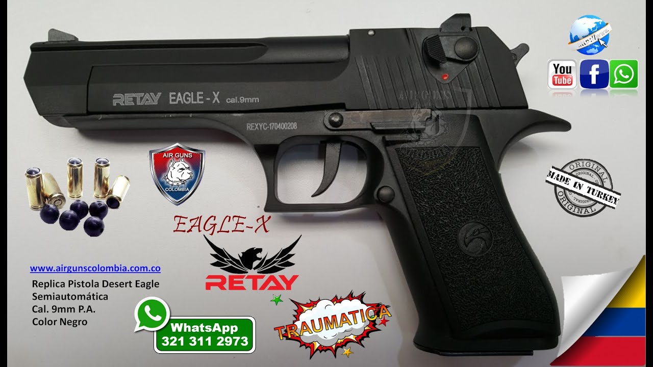 Pistola Traumatica Retay Modelo 92, Arme Desarme y Ensayo WhatsApp  3125286943 Airguns Colombia 