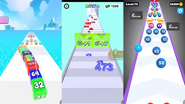 Jelly Tube Run vs Number Merge Run vs Number Ball 3 in one Gameplay Run & Merge