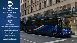 MTA NYCT Coach 2021 Prevost X3-45 on the BM1