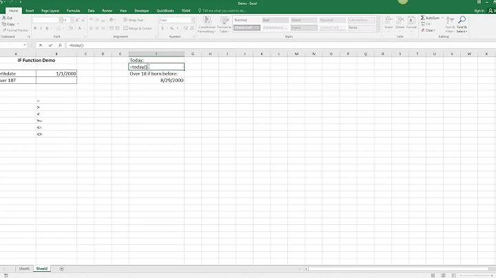 IF function demo with dates