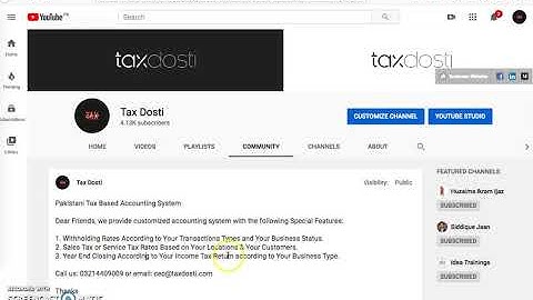 Pakistani Tax Based Accounting System|Tax Dosti Reporting|March 2020