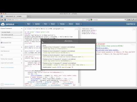 Kursen javascript #6 Hello World i jsfiddle