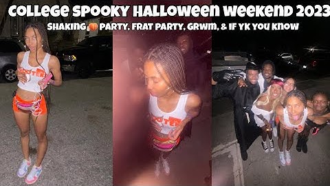 halloweekend vlog 2023: frat parties, shaking 🍑grwm & more
