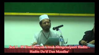 hadith Sesi 1  99 Usul Utk Mengenal Pasti Hadis Dhaif U0026 Maudhu