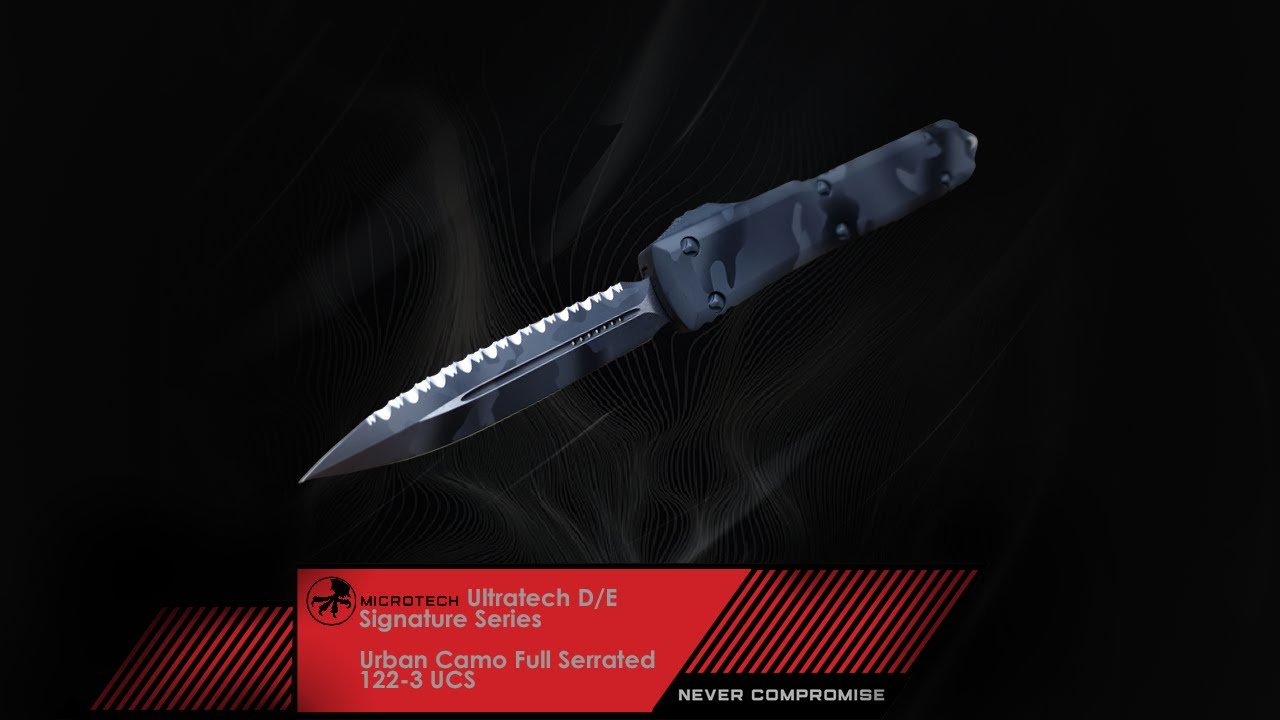 MICROTECH Ultratech D/E Signature Series Urban Camo Full Serrated 122-3 UCS