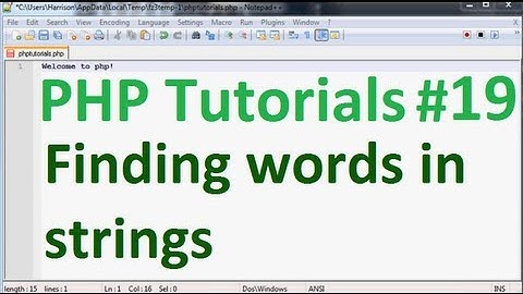 Basic PHP Tutorial 19: Finding words in strings