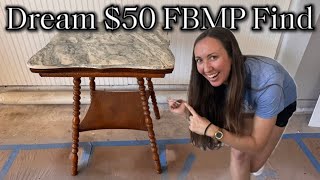 From Dated Finish to Modern Statement Piece! Refinishing a Vintage Marble-Top End Table For My Home