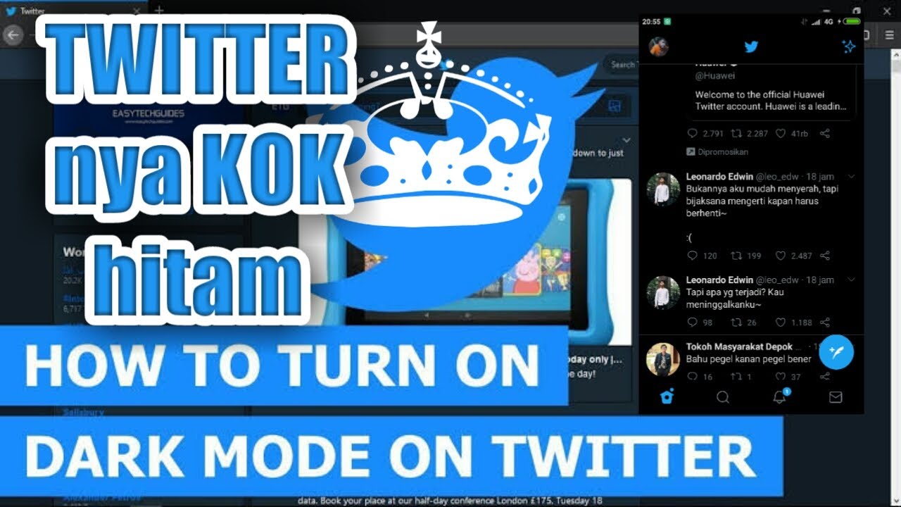 CARA SETTING DARK MODE TWITTER - YouTube