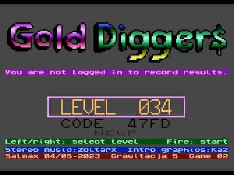 Видео: ATARI 8bit XL XE Game: "Gold Diggers" Longplay 100% Complete АТАРИ прохождение