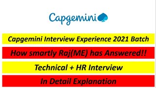 Raj Placed Student |  Capgemini Interview Experience 2021 Batch | Mechanical Branch🔥🔥